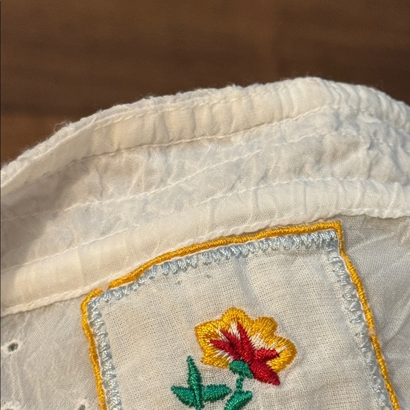 Johnny Was Size Extra Small Egg Shell Off White Sheer Tunic Long Sleeve Top Cute - Picture 4 of 15